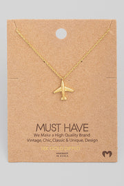 Gold Airplane Necklace