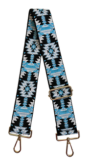 Tribal Adjustable Strap in Blue & Black with Gold Hardware