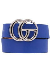 Shiny Metal Buckle Blue Belt