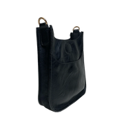 Maddie Messenger Bag in Black with Gold Hardware