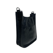 Mazie Black Messenger Bag with Silver Hardware