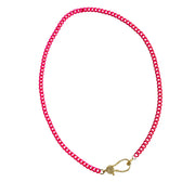 Peyton Clasp Necklace in Hot Pink