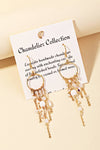 Circle Chain Fringe Chandelier Earrings