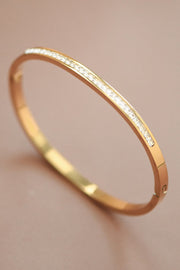 18K Waterproof Non-Tarnish Stainless Steel Bangle in Gold