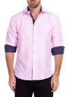 Pink Long Sleeve Shirt with Navy Cuffs/ 212315