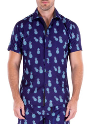 Navy with Teal Pineapples-Style 222032 S/S