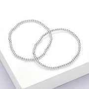2PCS - Stainless Steel Ball Stretch Multi Layered Bracelets