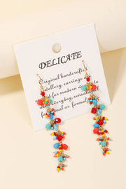 Colorful Opaque Beaded Tassel Earrings