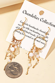 Circle Chain Fringe Chandelier Earrings