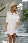 Millie Shirt Dress in White