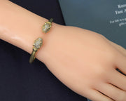 CZ Leopard Head Bangle Bracelet, Sku#LD220