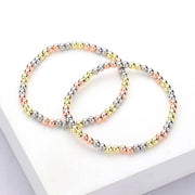 2PCS - Stainless Steel Ball Stretch Multi Layered Bracelets