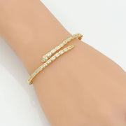 Thin CZ Snake Gold Adjustable Bracelet, Sku#LX264