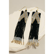 Regan Boho Seed Beaded Fringe Earrings