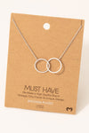 Dual Circle Necklace in Silver
