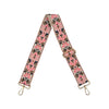 Pink & Camel Embroidered Adjustable Strap with Gold Hardware