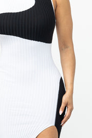 Venus Black & White Sweater Dress