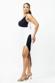 Venus Black & White Sweater Dress