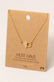 Pave Heart Lock Necklace