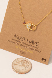 Pave Heart Lock Necklace