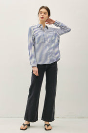 London Striped Button-Down Shirt
