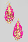 Mina Hot Pink Fringe Earrings