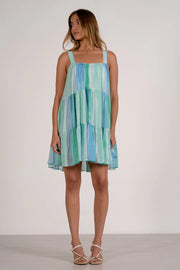 Silo Tropical Dress in Blue