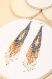 Stacie Beaded Fringe Drop Earrings