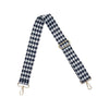 Navy & White Houndstooth Adjustable Strap with Gold Hardware