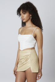 Bailey Faux Leather Skirt in Natural