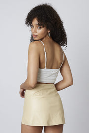 Bailey Faux Leather Skirt in Natural