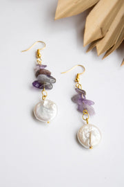 Mother Earth Pearl Earrings in Amethyst