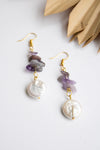 Mother Earth Pearl Earrings in Amethyst