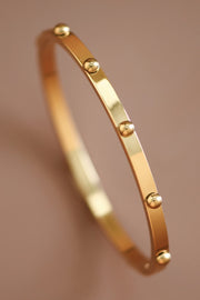 Studded 18K Waterproof Non-Tarnish Stainless Steel Bangle