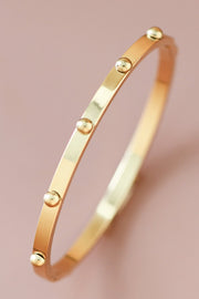 Studded 18K Waterproof Non-Tarnish Stainless Steel Bangle