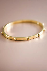 Studded 18K Waterproof Non-Tarnish Stainless Steel Bangle