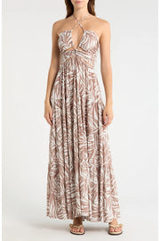 Bali Palm Maxi Dress- Tan