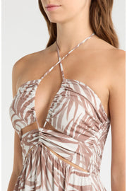 Bali Palm Maxi Dress- Tan