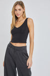 Yeni Cropped Tank in Black