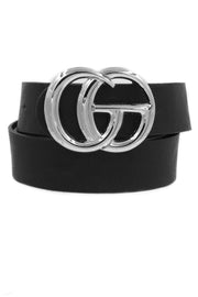 Fashion Belt Black with Silver Buckle