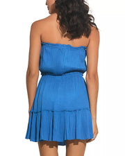 Deluc Strapless Ruffle Dress in Blue