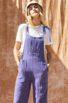 Frankie Linen Overalls in Denim