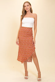 Jace Boho Midi Skirt in Rust