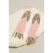 Regan Boho Seed Beaded Fringe Earrings