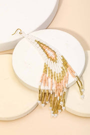 Stacie Beaded Fringe Drop Earrings