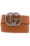 Clay Belt with Shiny Silver Buckle