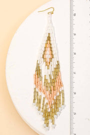 Stacie Beaded Fringe Drop Earrings