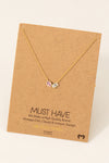Gold Dipped Double CZ Stone Necklace