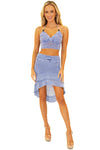 Lucia High Low Mini Skirt in Denim
