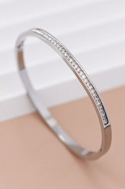 Waterproof Non-Tarnish Stainless Steel Bangle with Bling